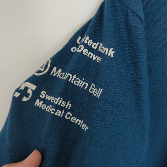 Vintage Hanes 80s Tee Combed Cotton USA Denver Marathon Cup 1984 T-Shirt Medium - Picture 6 of 11